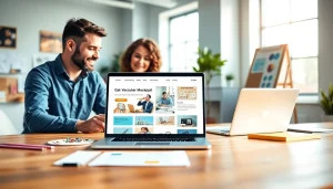 Webseite erstellen lassen mit einem professionellen Designer in einem modernen Büro.