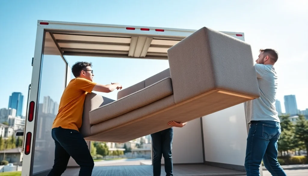 Movers Calgary team expertly handling a residential move, ensuring efficiency and care.