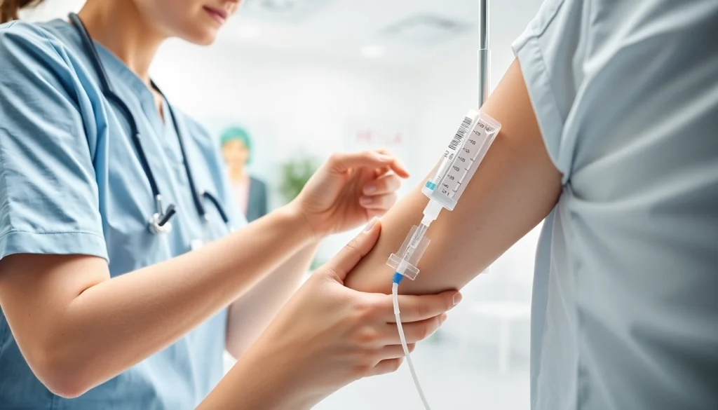 Enhance your wellness with vegas iv treatment from a caring nurse in a bright clinic.