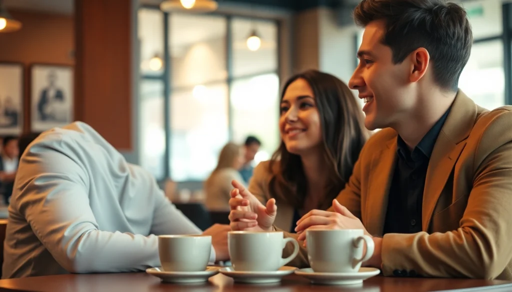 Couple communicating effectively in relationships at a café, showing connection and understanding.